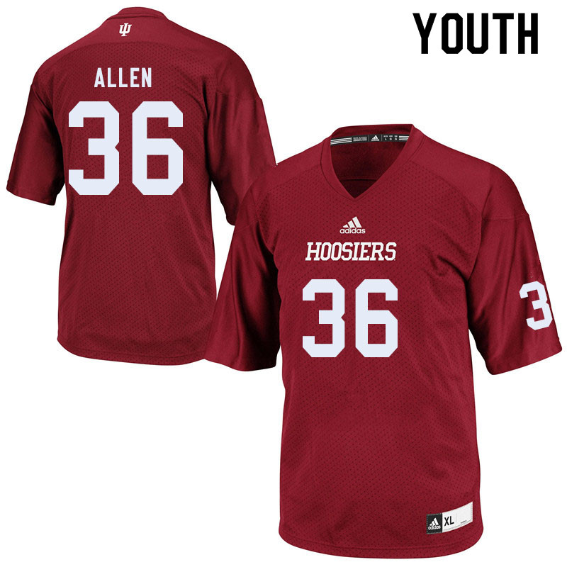 Youth #36 Will Allen Indiana Hoosiers College Football Jerseys Sale-Crimson